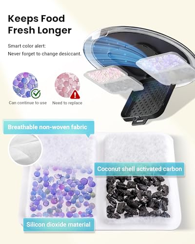 Automatic Cat Feeder for 3 Cats, 6L/25 Cup Cat Food Dispenser with Strong Anti-Jam System, Dual-Effect Desiccant, Smart WiFi App Control Pet Feeder, Automatic Dog Feeder with 10S Recorder
