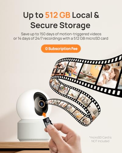 Anona 4K UHD Indoor Camera, Pet/Dog/Baby Security Camera with Phone App, 360°Pan-Tilt, 5G/2.4G Dual-Band Wi-Fi 6, Auto-Tracking, Person/Pet/Baby Crying Detection, Privacy Mode, Two-Way Audio, 2 Pack