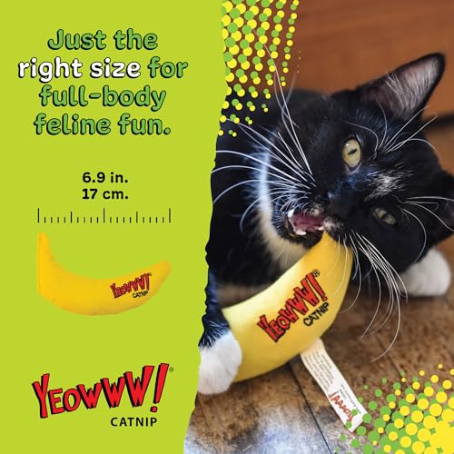 Yeowww! Catnip Chi-CAT-a Banana Toy for Cats - 7 Inches - Durable Cotton Twill - Made in the USA - Stuffed with Organically Grown Catnip