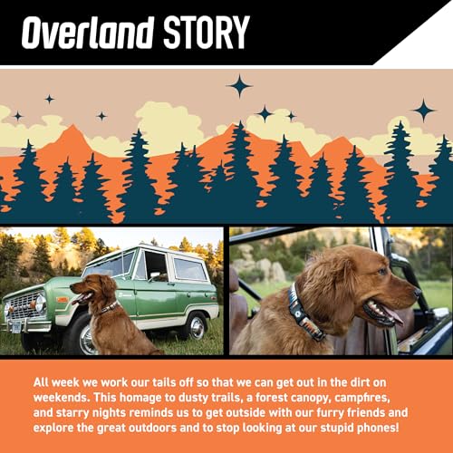 Wolfgang Heavy Duty, Adjustable Dog Collar with Quick Release Nylon Buckle for Walking & Training, Overland Print, Medium