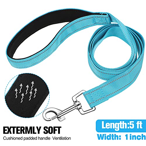 Perthlin 6 Pieces Dog Leash Bulk for Medium and Large Dog, Heavy Duty Nylon Pack Dogs Leashes Padded Handle Double Sided Reflective Puppy Collar for Walking, Training, 5 Feet(Classic)