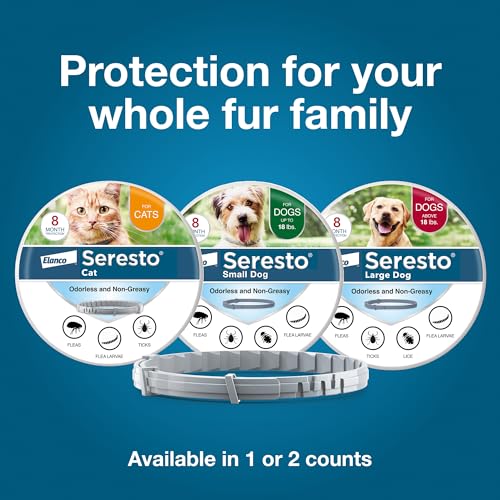 Seresto Flea & Tick Collar For Dogs Over 18 lbs., Treatment & Prevention, Vet-Recommend, 8 Month Protection