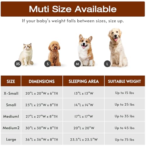 JOLLYVOGUE Small Dog Bed, Calming Soft Anti-Anxiety Donut Cat Bed, Washable Round Fluffy Cushion for Small and Medium Pets (20")