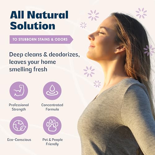 Urine B-Gone, Professional Enzyme Odor Eliminator & Pet Stain Remover, Human, Cat & Dog Urine Cleaner, Effective on Laundry, Carpets & More, Lavender Scent, 1 Gallon