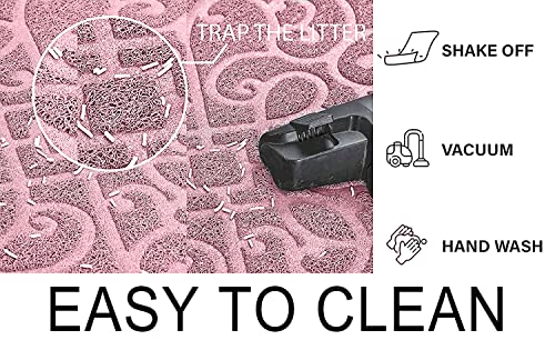 PetLike Cat Litter Box Mat, Thick Kitty Litter Trapping Mat, Durable,Waterproof &Washable with Non-Slip Backing, Soft on Kitty Paws and Easy to Clean, BPA Free