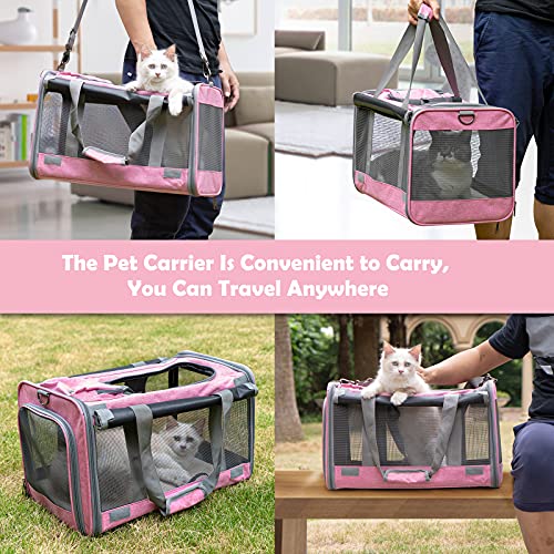 GAPZER Pet Carrier for Large and Medium Cats, Soft-Sided Pet Carrier for Big Medium Cats and Puppy Dog Carriers Cat Carriers, Pet Privacy Protection Travel Carrier