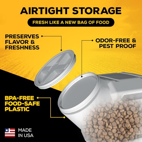 Gamma2 Vittles Vault Pet Food Storage Containers - Sealed Dog and Cat Food Storage Container, Fits up to 35lbs, Made in the USA - [12" L x 16.75" H]