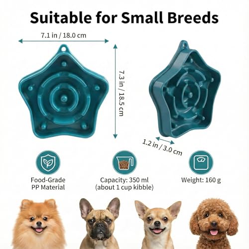 Sufisat Pet Slow Feeder Bowl for Small Dogs, Puzzle Feeder for Petite Dogs, Anti-Choking, Slow Eating, 350ML Capacity, BPA-Free, Small Size