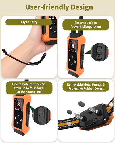 Shock Collar for Dogs 4 Pack (5–150Lbs), 4400FT Waterproof 4 Dog Training Collar with Remote Control 5 Training Modes Rechargeable Electric Dog Collar with Light, E Collars for Small Medium Large Dogs