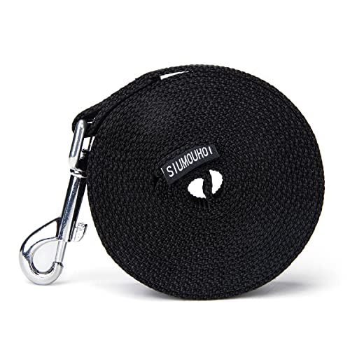 Siumouhoi Strong Durable Nylon 10ft Long Dog Training Leash, Traction Rope, 1 Inch Wide, for Small and Medium Dog (Black, 10 Feet)
