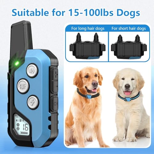 Snsng Shock Collar for Dogs, Dog Training Collar with Remote Control for 2 Dogs, 3 Training Modes with Beep, Vibration and Satic, Waterproof, Rechargeable for Large Medium