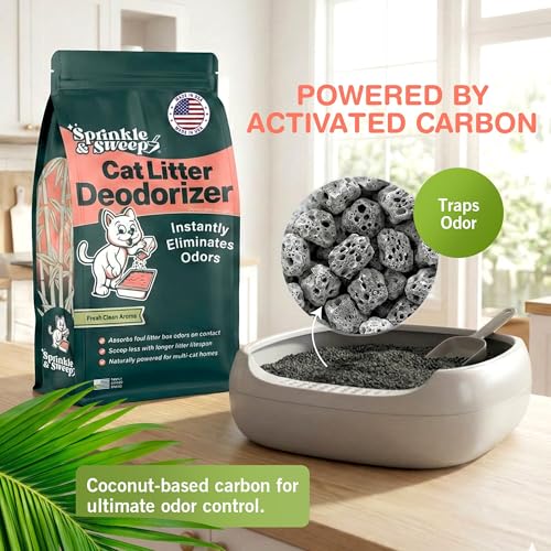 Sprinkle & Sweep: Litter Box Deodorizer - 8oz Bag - Cat & Kitten Home Odor Neutralizer, Ultra-Absorbent Formula, Non-Toxic & Safe, Pet Smell Control