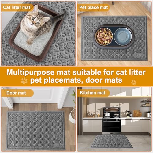 Motsamla Cat Litter Box Mat, 35" x 24" Large Kitty Litter Trapping Mat Keep Floor Clean, Litter Box Mat Scatter Control, Waterproof, Easy to Clean, Durable Large Size Litter Mats for Floor