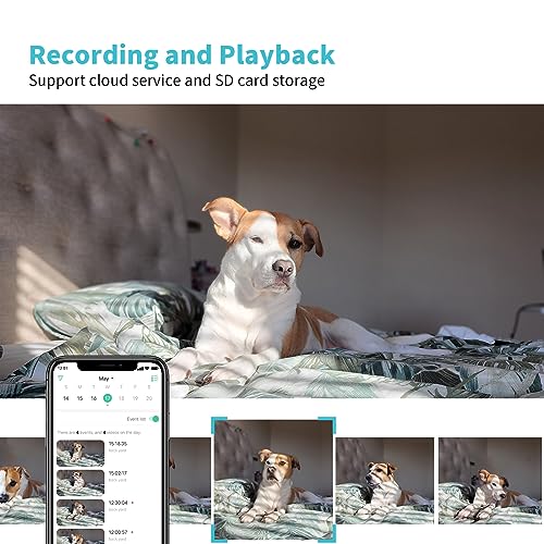 Pet Camera, 2K HD Dog Camera with Phone APP, 360° Pan/Tilt View Puppy Cam, One Click Call for Baby Monitor, MagivPix Night Vision,Motion Tracking Alarm with Cloud/Local SD,Home Indoor Security Cam