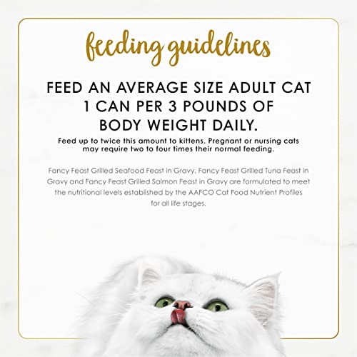 Purina Fancy Feast Grilled Wet Cat Food Seafood Collection in Wet Cat Food Variety Pack - (Pack of 24) 3 oz. Cans