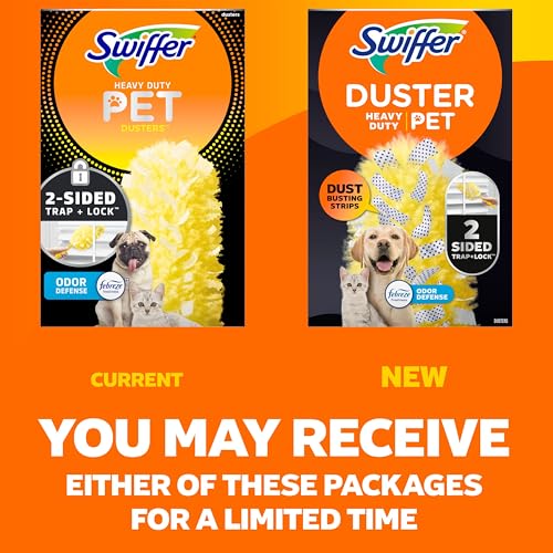 Swiffer Pet Heavy Duty Dusters Refills, Multisurface 360 Dusters with Febreze Odor Defense, 11 Count