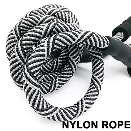 MayPaw Heavy Duty Rope Dog Leash, 3/4/6/7/8/10/12/15/20/30 FT Nylon Pet Leash, Soft Padded Handle Thick Lead Leashes for Large Medium Dogs (Black, 1/2" * 6')