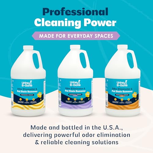 Urine B-Gone, Professional Enzyme Odor Eliminator & Pet Stain Remover, Human, Cat & Dog Urine Cleaner, Effective on Laundry, Carpets & More, Lavender Scent, 1 Gallon