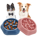 UPSKY 2PCS Slow Feeder Dog Bowl Anti-Chocking Slower Feeding Dog Puzzle Bowls, Interactive Bloat Stop Dogs Food Bowl Dishes Non-Slide Lick Treat Bowl for Small Medium Dogs (Blue+Pink)