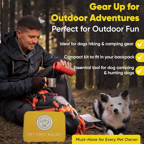 Ruffify Dog and Cat First Aid Kit – Vet Approved, 74 Essential Items Pet Emergency Kit Accessories for Car, Travel, Hunting, Hiking & Camping Gear with Mini Pouch for Home, Office & Outdoor Adventures