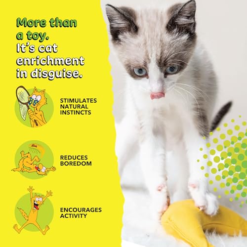 Yeowww! Catnip Chi-CAT-a Banana Toy for Cats - 7 Inches - Durable Cotton Twill - Made in the USA - Stuffed with Organically Grown Catnip