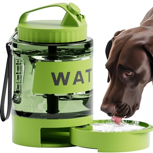 77oz Dog Water Dispenser, 2.2L Large Portable Dog Water Bottle with Pull-Out Drinking Bowl, BPA Free Leak-Proof Pet Travel Water Container for Camping, Hiking, Beach, Car Travel Essentials