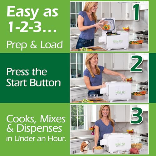 Total Pet Kitchen Pet Food Maker - All-in-One Pet Food Multicooker | Cooks, Mixes, and Dispenses Fresh Human-Grade Ingredients in About an Hour | 4.5 Quart Capacity