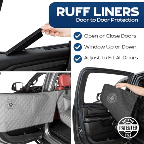 Ruff Liners Standard Back Seat Extender for Dogs, Gray – As Seen on Shark Tank – Hard Bottom Platform for Cars, SUVs & Mid-Size Trucks – 400lb Support, Waterproof – Rigid Back Seat Cover for Dogs