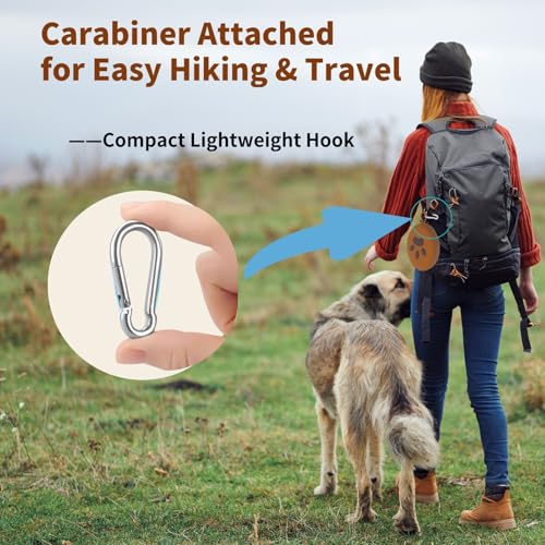 Gdsun Collapsible Dog Bowls, 2-in-1 Silicone Pet Food and Water Bowl with Carabiner, Portable Double Compartment Dish for Travel, Camping, Hiking Puppy Essentials (Brown)