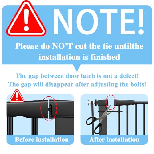 51.18" Extra Tall Cat Gate for Doorway 48.5"-56.2" Wide Auto Close Tall Pet Gate No Drilling Pressure Mounted for Hallway Kitchen,Black
