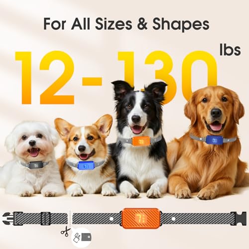 KJKZO Dog Bark Collar for Large Medium Small Dogs, Effective No-Bark Collar, Smart Barking Collar, 2026 Upgraded Bark Collar with 7 Sensitivity, 3 Modes, Orange
