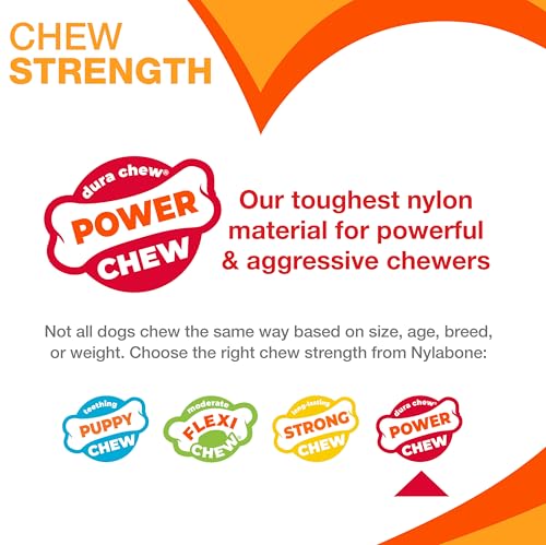 Nylabone Textured Ring Power Chew Toy for Large Dogs, Durable Dog Toys for Aggressive Chewers, Strong Dog Chew Bones To Keep Them Busy, Flavor Medley, X-Large - 50+ lbs, 1 Count