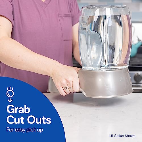 Petmate Pet Cafe Cat and Dog Gravity Water Dispenser - Water Bowl for Cats and Dogs, USA Made, 0.75 GAL, Pearl Gray