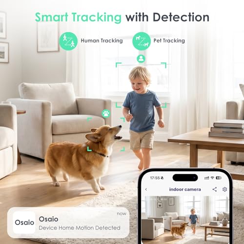 YOTON Indoor Security Camera, 2.4/5GHz, 2K 360° Wi-Fi Baby Monitor & Pet Camera w/Motion Tracking, 2-Way Audio, Night Vision, SD/Cloud, Works with Alexa & Google Home