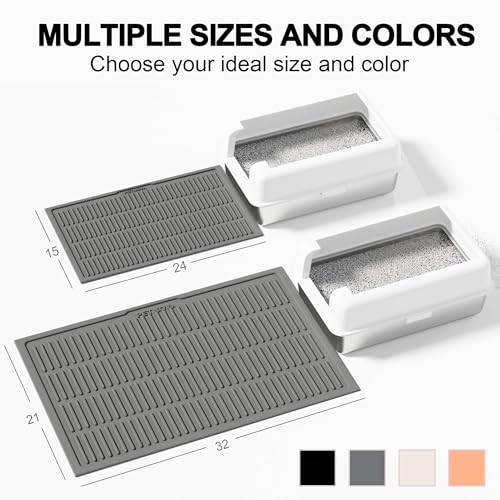 PetNova Durable Cat Litter Mat: Fewer Holes Edge Tears & Replacements | Large Thickened Silicone Mat Tested with 1,000+ Scratch Motions