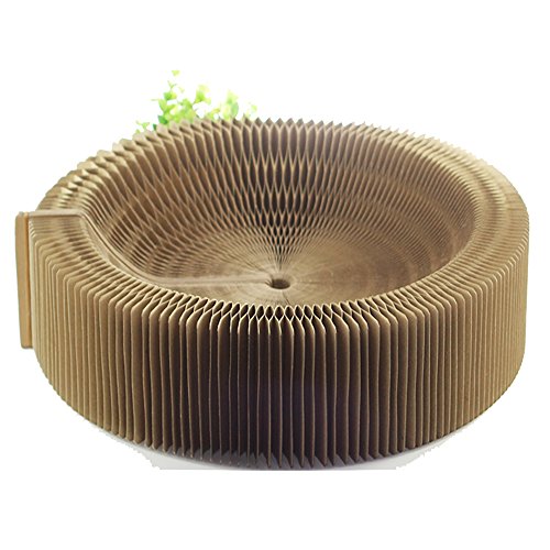 BobbyPet Cat Scratcher Lounge Bed - Collapsible Round Shape for Big Cat, Honeycomb Paper, 20 Inch