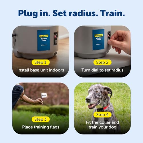 PetSafe Original Wireless Electric Fence for Dogs, Portable for Travel Covers Up to 1/2 Acre, Waterproof Collar for Pets 8lb+ with Tone/Static (Gray), from the Parent Company of Invisible Fence Brand
