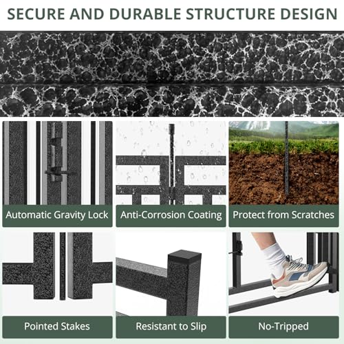 Petorldog Dog Fence Outdoor for Yard Dog Playpen Indoor 40" Height 16 Panels Portable Puppy Playpen Dog Kennel for RV Camping(Black-Silver)