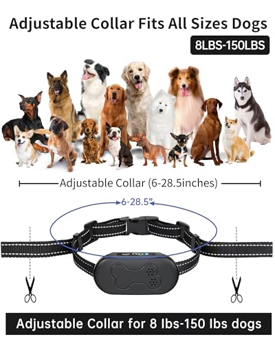 Dog Shock Collar with Remote Control - Rechargeable Dog Training Collar, IPX7 Waterproof E Collar for Dogs with 4 Safe Modes Flashlight Beep Vibration Shock Ideal for All Dog Sizes (8-150lbs)