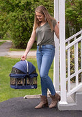 Pet Gear No-Zip View 360 Pet Safety Carrier & Car Seat for Small Dogs & Cats Push Button Entry, View 360 20-inch, Navy