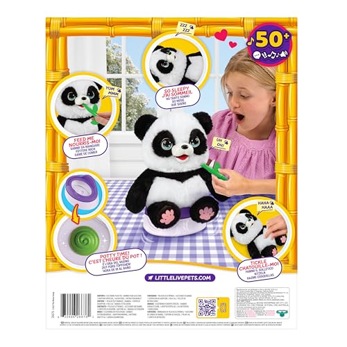 Little Live Pets My Baby Panda ChuChu Plush - Interactive Sounds, Feeding, Potty Dance - Ages 4+