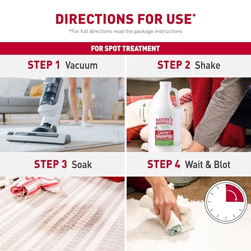 Nature’s Miracle Carpet Shampoo, Bio-Enzymatic Deep-Cleaning Pet Stain And Odor Remover, 64 oz