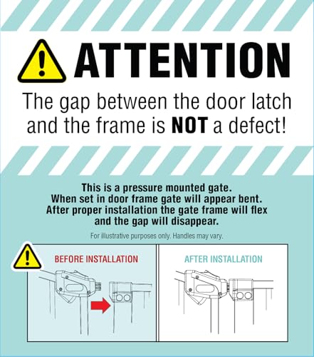 Regalo Safety 30.5-58" Extra Wide Arch Baby Gate with Door, Pressure Mount Walk Through Gate for Doorways & Bottom of Stairs, Babies, Toddlers & Pets, Tested & Safe, American Designed, American Owned