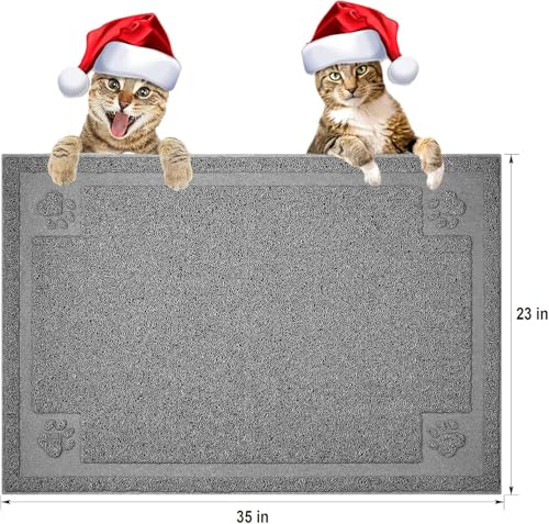 UPSKY Large Cat Litter Mat Trapper 35"×23" Traps Litters from Box and Paws Scatter Control for Folding Trapping Mat Soft for Floor on Sensitive Kitty Paws Easy to Clean