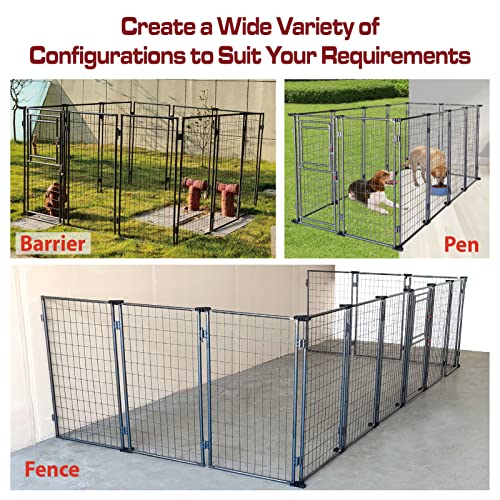My Pet Companion 8'*4'*5' Dog Kennel Outdoor with Roof Cover for Large Dogs Heavy Duty Dog Fence Welded Wire Catio Retriever Dog Playpen