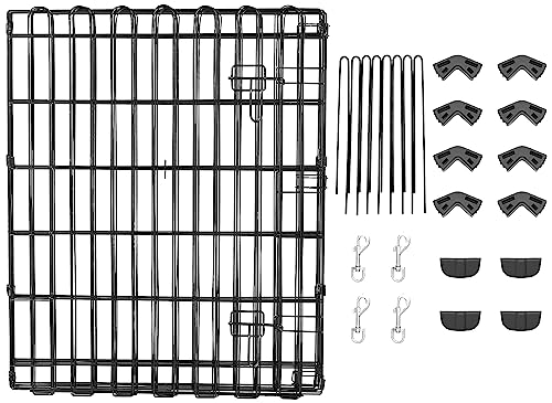 Amazon Basics Portable Foldable Octagonal Metal Exercise Dog Playpen, Indoor/Outdoor Pet Fence with Single Door, 8 Panels, Small, 30 Inches, Black