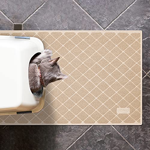 Niubya Premium Cat Litter Mat, Litter Box Mat with Non-Slip and Waterproof Backing, Litter Trapping Mat Soft on Kitty Paws and Easy to Clean, Cat Mat Traps Litter from Box