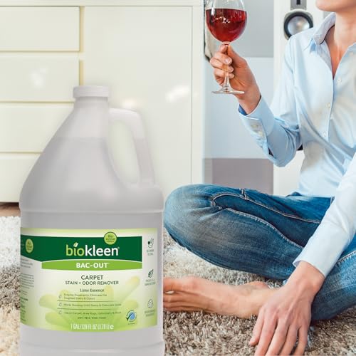Biokleen Bac-Out Enzyme Cleaner and Stain & Odor Remover for Pet Stains, Laundry, Diapers, Wine, Carpets, & More, Eco-Friendly, Non-Toxic, Lime Scent, 128 Ounces