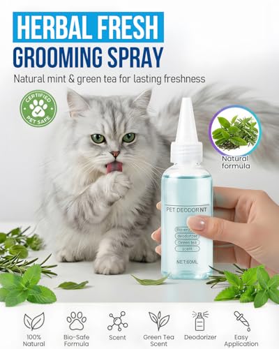 Dog Brush for Shedding & Cat Brush for Shedding, Deshedding Tool with Anti-Static Mist, Gentle Undercoat Remover, Pet Hair Remover, Self Cleaning, No Flying Fur