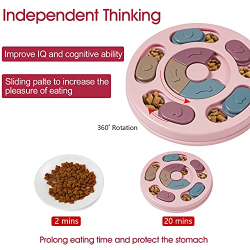 DR CATCH Dog Puzzles,Dogs Food Puzzle Feeder Toys for IQ Training & Mental Enrichment,Dog Treat Puzzle(Pink)